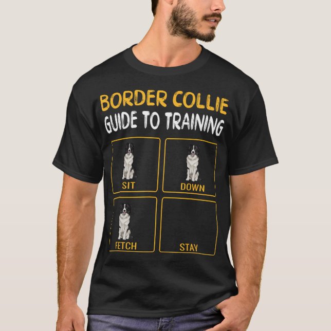 Camiseta Engraçado Fronteira Guia Collie Para Treinar Obedi (Frente)