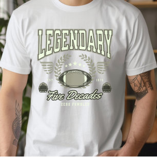 Camiseta Engraçado Futebol 50 anos 5 décadas Zero Fumbles