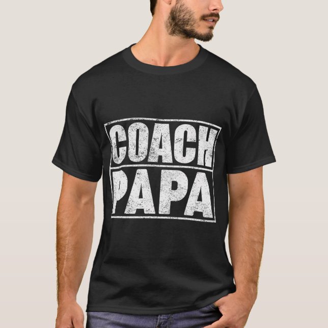 Camiseta Engraçado Futebol de Futebol treinador Papá Padre (Frente)