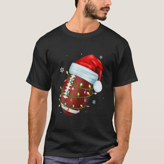 Camiseta Engraçado Futebol Snowman Árvore de Natal Pajamas (Frente)