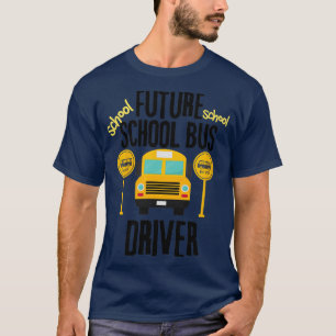 Camiseta Engraçado Futuro Ônibus Escolar Condutor de Crianç