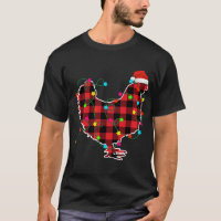 Engraçado Galinha Árvore de Natal Vermelha Xadrez 