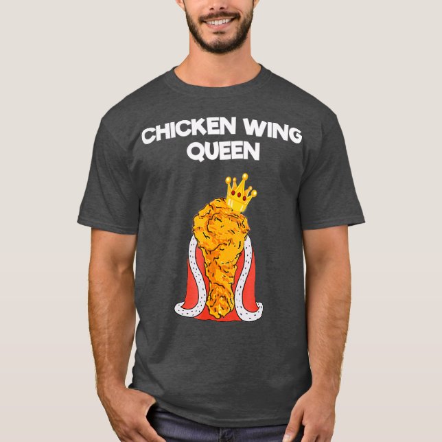 Camiseta Engraçado Galinha Engraçado Wing Fan Queen (Frente)