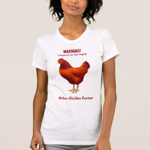 Camiseta Engraçado Galinha Urbana Vermelha