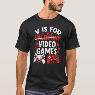 Camiseta Engraçado Gamer Dia de os namorados Boys Shirts V 
