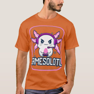 Camiseta Engraçado Gamesolotl Axolotl Peixes Jogando Videos