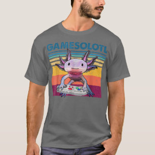 Camiseta Engraçado Gamesolotl Gamer Aolotl Fishes Tocando V