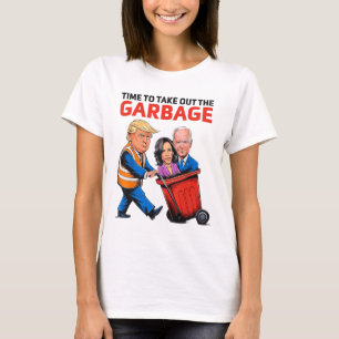 Camiseta Engraçado Garbyge Para Trump 2024 - Hora De Sair