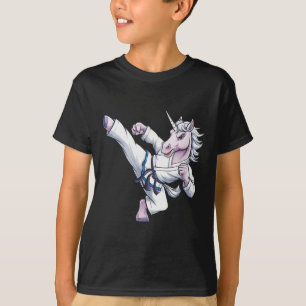 Camiseta Engraçado Garota do Unicórnio Karate I Taekwondo A