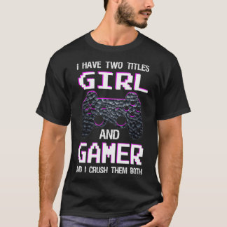 Camiseta Engraçado Garota Jogadora Jogando Meninas Adolesce