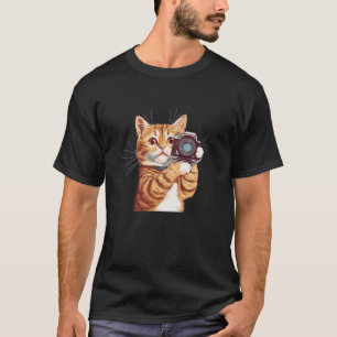Camiseta Engraçado Gatinho com fantasia de câmera para anim
