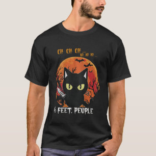 Camiseta Engraçado Gato 6 Pessoas De Pés Oh Oh Oh Assustado