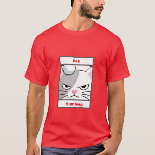 Camiseta Engraçado Gato Bah Humbug