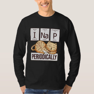 Camiseta Engraçado Gato de Ciência I Nap Periodicamente Gat