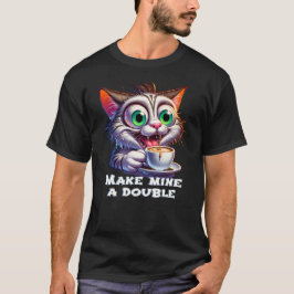 Camiseta Engraçado Gato de Espresso Duplo