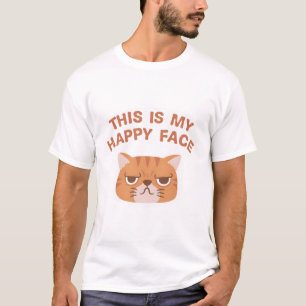 Camiseta Engraçado Gato, Esse É Meu Rosto Feliz