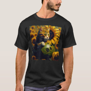 Camiseta Engraçado Gato Futebol Su Ower para Crianças, Mulh