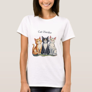 Camiseta Engraçado Gato Herder para o Gato Lover