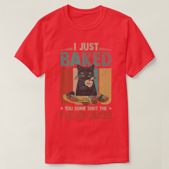 Camiseta Engraçado Gato Negro Fazendo Eu Só Te Fiz Alguns B (Frente do Design)