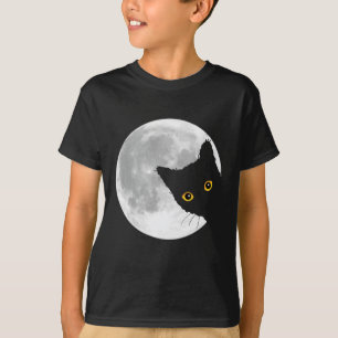 Camiseta Engraçado Gato Preto e Bonito, Dia das Bruxas de L