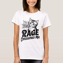 Camiseta Engraçado Gato Rage me consome