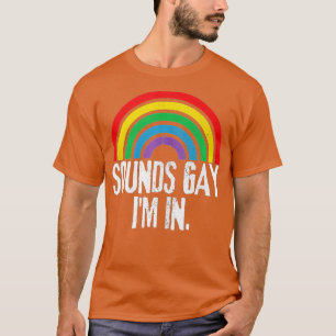 Camiseta Engraçado, Gay, estou com a bandeira do Arco-íris 
