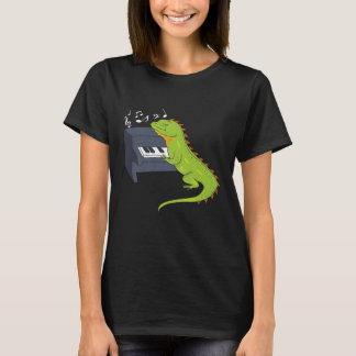Camiseta Engraçado Gecko Lizard Pianista Rua do Jogador de 