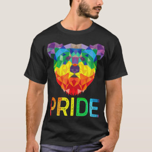 Camiseta Engraçado Geométrico Urso LGBT Sinalizador Arco-Ír
