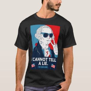 Camiseta Engraçado George Washington 4 de julho Eu não poss