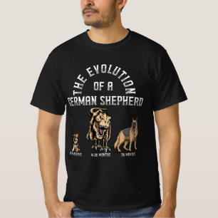 Camiseta Engraçado German shepherd Evolutivo Dinossauro Pet