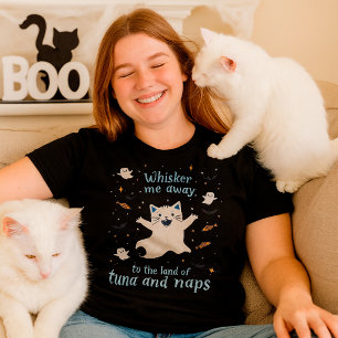 Camiseta Engraçado Ghost-Cat, Gato-Pão-Gato