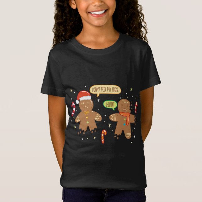 Camiseta Engraçado Gingerpão Homem - Bonito Biscoito de Nat (Frente)