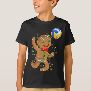 Camiseta Engraçado Gingerpão Jogando Voleibol Salão de Nata