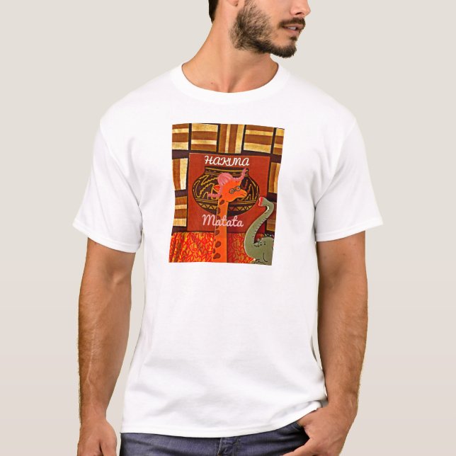 Camiseta Engraçado Girafa com legal texto Hakuna Matata (Frente)