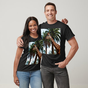 Camiseta Engraçado Girafa Dando Um Framboesa,