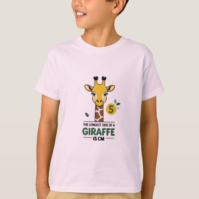 Camiseta Engraçado Girafa Fato T-Shirt (Frente)
