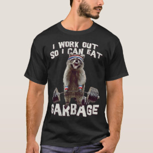 Camiseta Engraçado Giro Raccoon Que Trabalho Para Comer Lix
