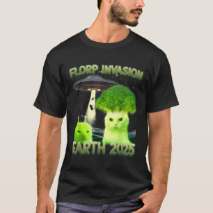 Camiseta Engraçado Glerp Glorp Alienígena Engraçada Cat Mem
