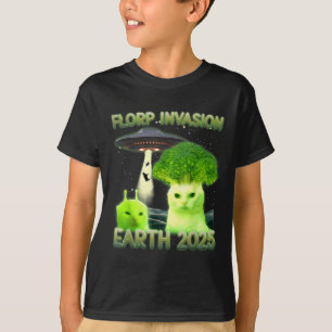 Camiseta Engraçado Glerp Glorp Alienígena Engraçada Cat Mem