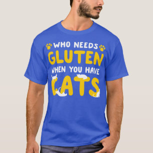 Camiseta Engraçado Gluten Free Cat Lover Dizendo