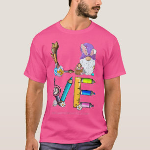 Camiseta Engraçado Gnome LOVE Kindergarten Professora Pásco
