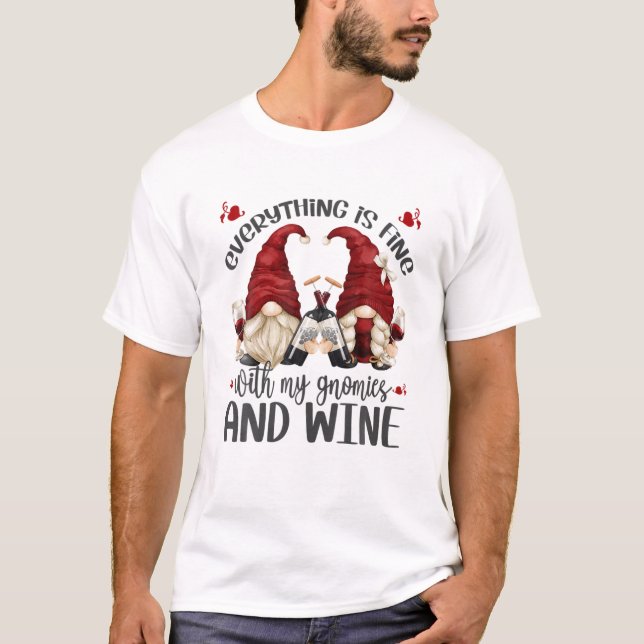 Camiseta Engraçado Gnomo Vinho Dizendo Para As Mulheres Tud (Frente)