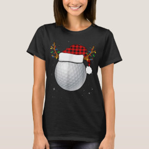 Camiseta Engraçado Golf Reindeer Santa Hat Natal Pijamas Ho