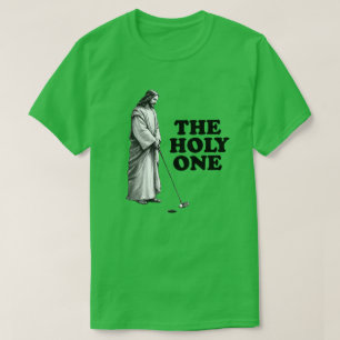 Camiseta Engraçado Golfe Jesus Sagrado
