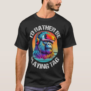 Camiseta Engraçado Gorilla Jogando Jogo Jovens Adultos Jogo