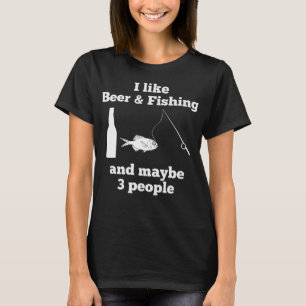 Camiseta Engraçado, gosto de cerveja e pesca e gosto de 3 p
