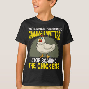 Camiseta Engraçado Gramática Professor Frango Encantando 