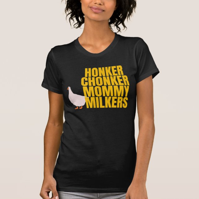 Camiseta Engraçado Grande Caçador Ganha Milkies Mamãe M (Frente)