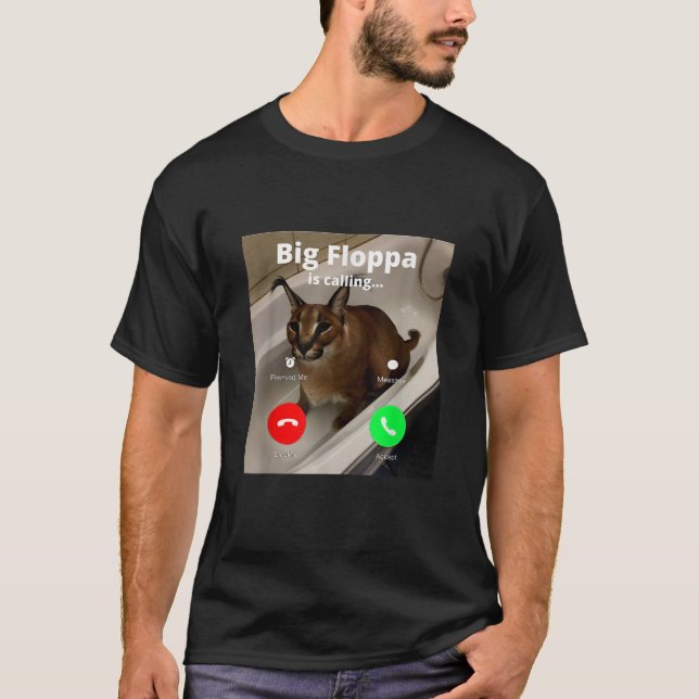 Camiseta Engraçado Grande Floppa Que Meu Amado Floppa Está  (Frente)