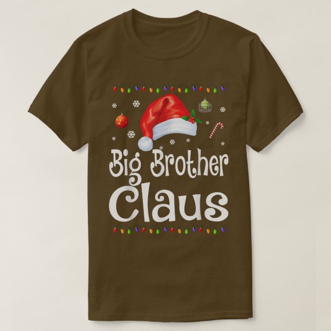 Camiseta Engraçado Grande Irmão Claus Papais noeis de Pijam (Frente do Design)
